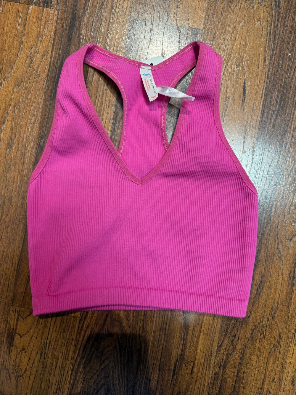 Free People Hot Pink Ribbed Racerback Brami